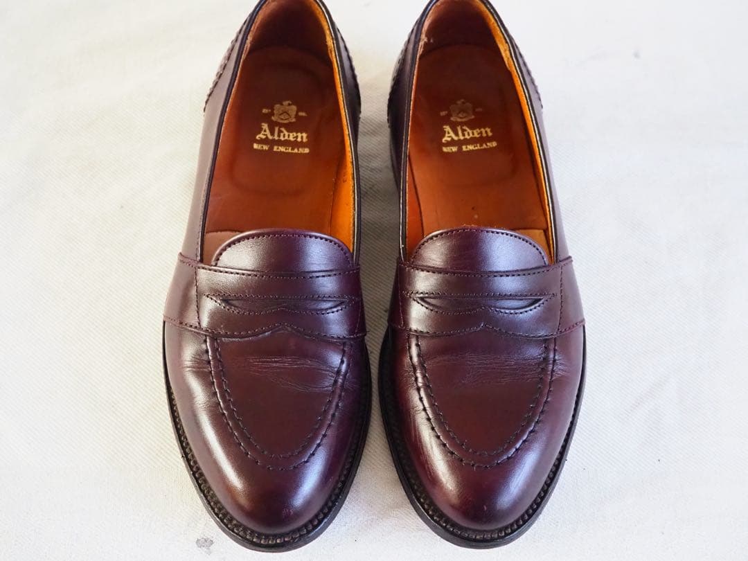 靴 Alden 683 Burgundy Full Strap Slip-On