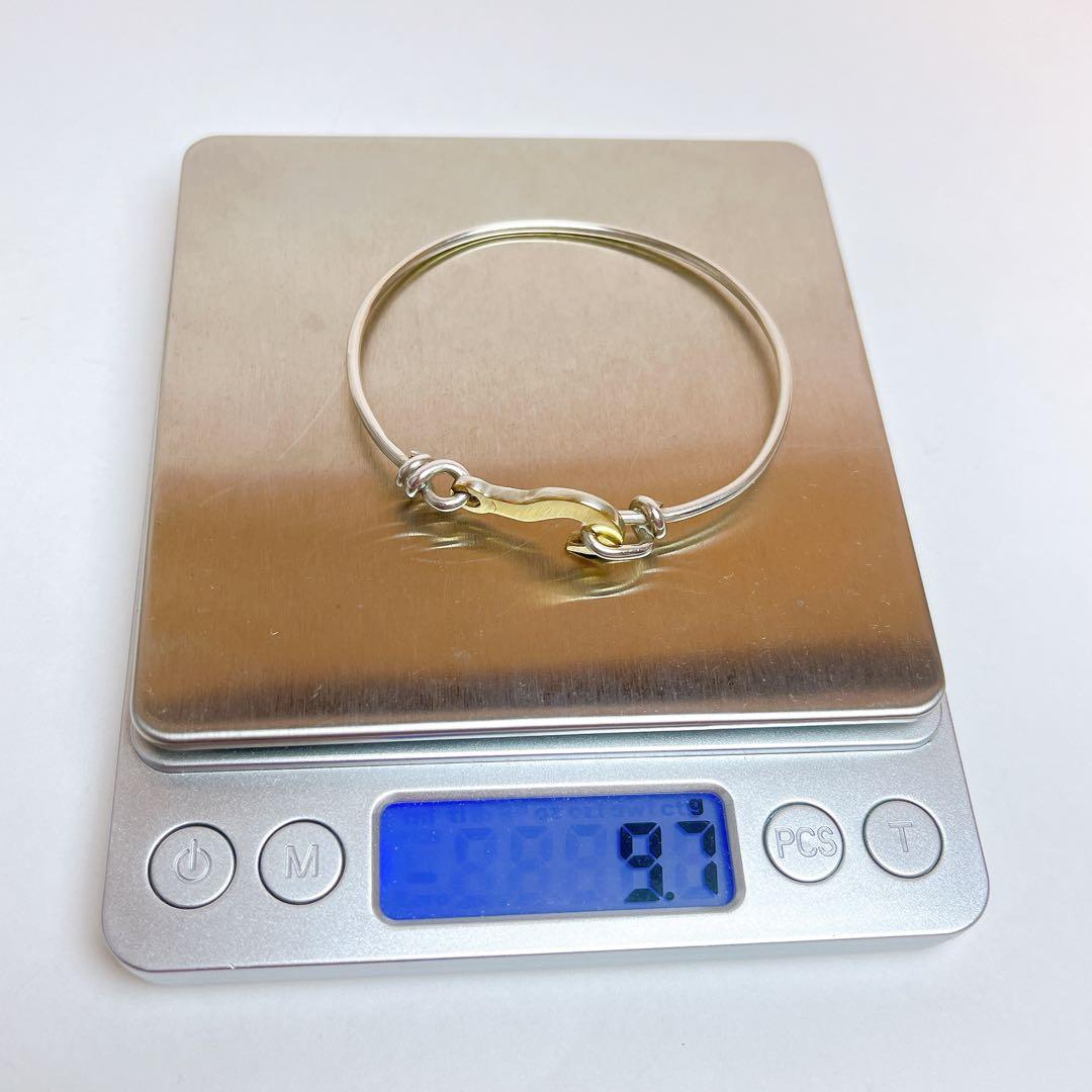 グッチ　ヴィンテージ　フック　コンビ　バングル　ブレスレット　925 750