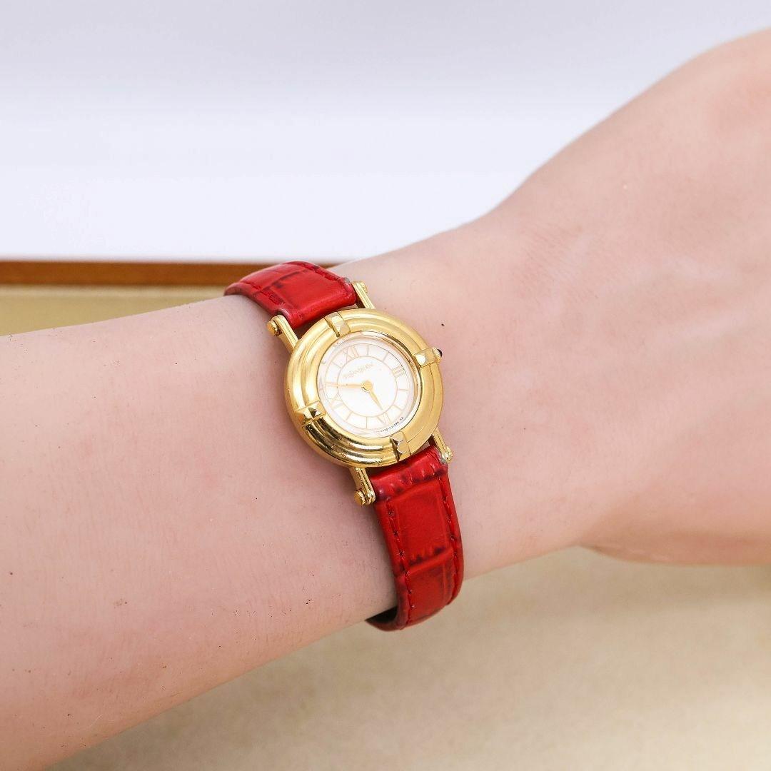 稼働 イヴサンローラン 腕時計 YSL ヴィンテージ カットガラス 1994