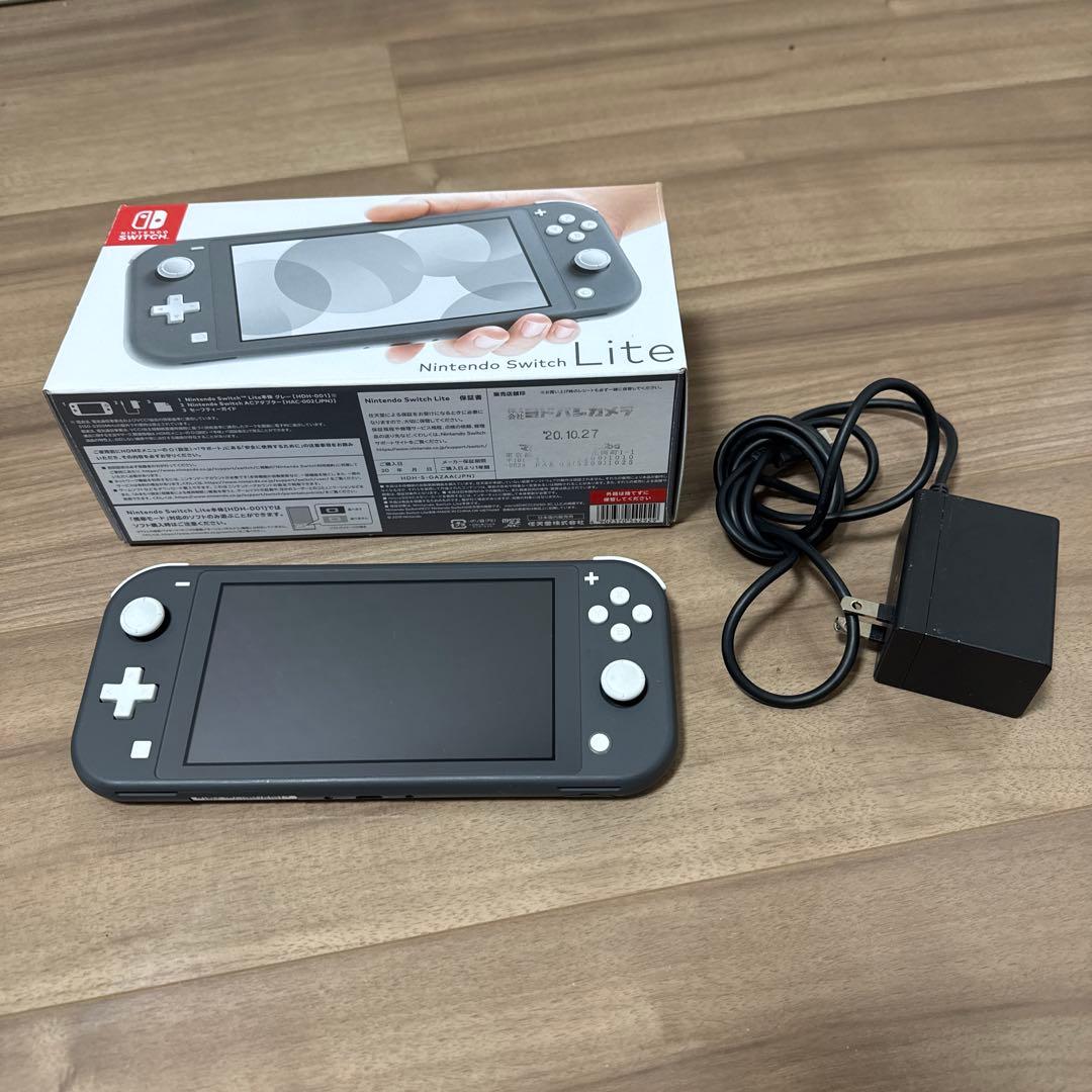Nintendo Switch Lite グレー 本体 外箱、充電器付き