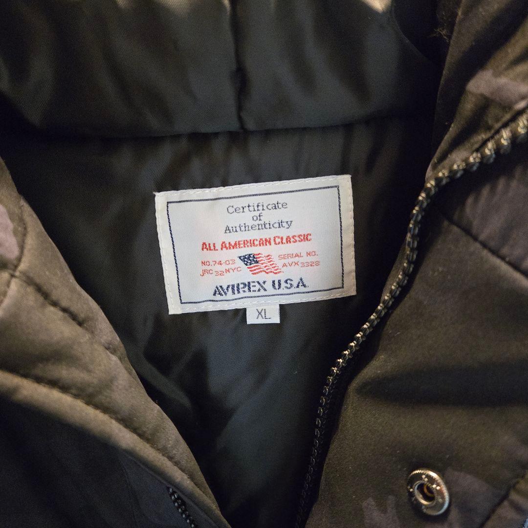 AVIREX　アヴィレックス　モッズコート　N3-B　迷彩　ファー　XL