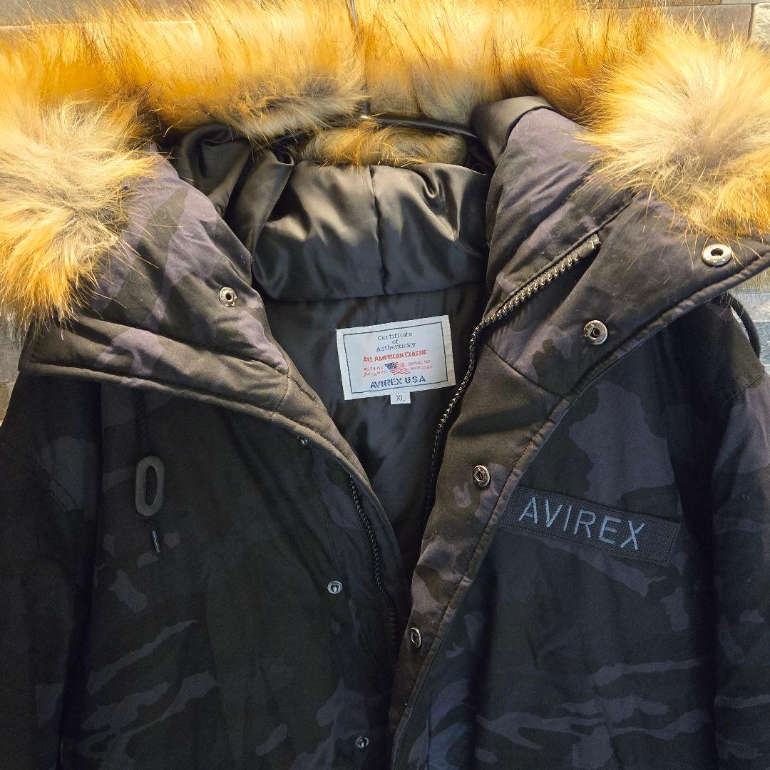 AVIREX　アヴィレックス　モッズコート　N3-B　迷彩　ファー　XL