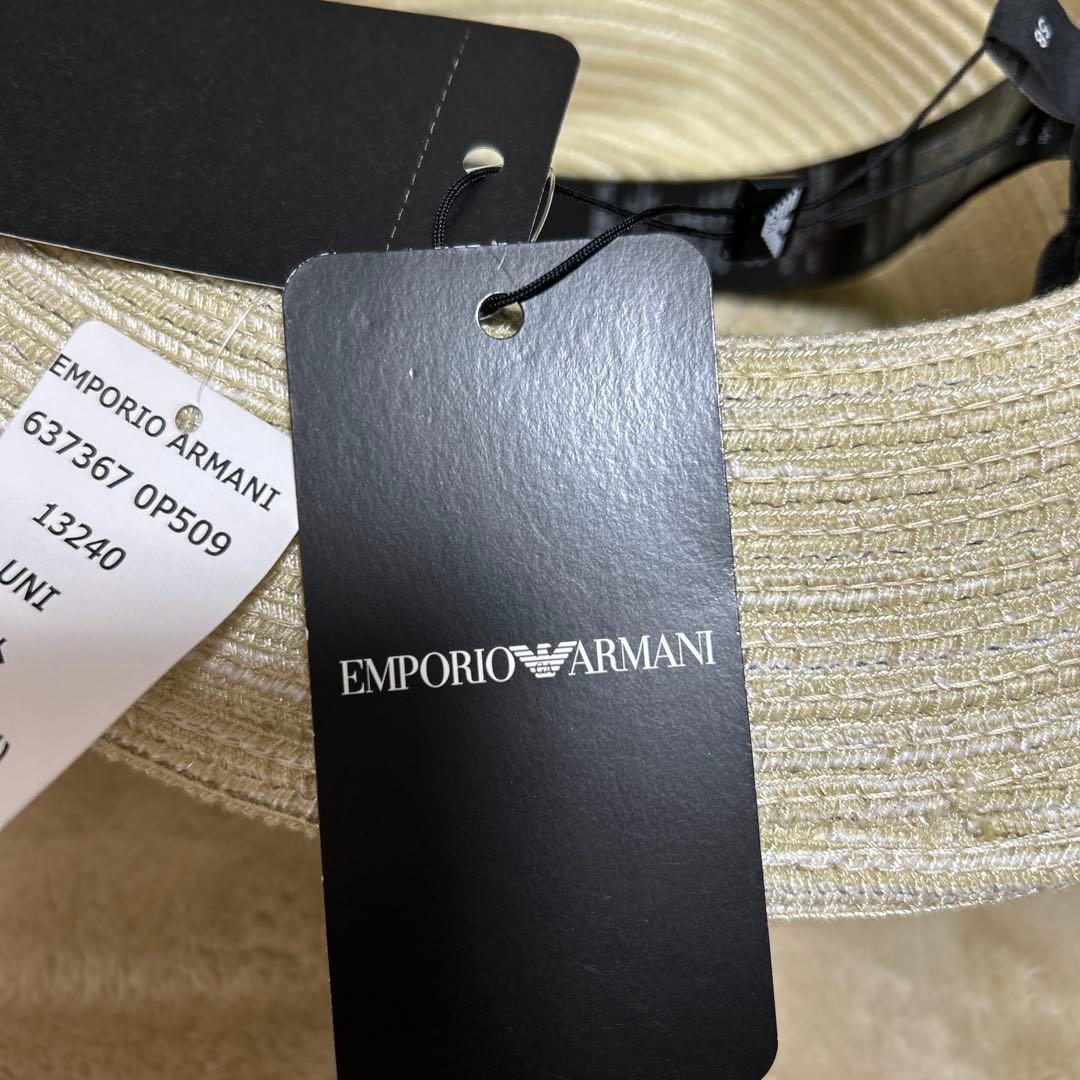 定価27000 EMPORIO ARMANI 麦わら帽子 ユニセックス 58