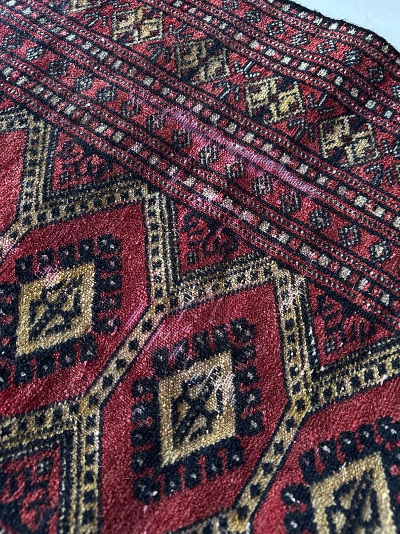 120×71 ヴィンテージラグ　手織ラグ