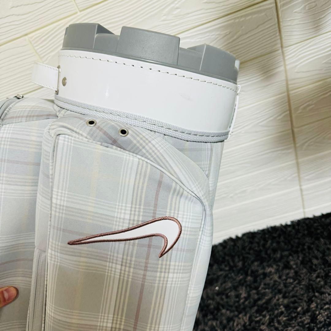 NIKE キャディバッグ　10分割　レディース　チェック　ナイキ　ゴルフ