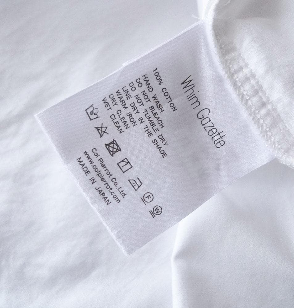 美品 ウィムガゼット 4,3万円 コルピエロ スタンドカラーブラウス ホワイト