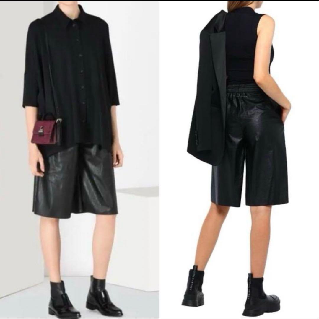 MM6 メゾン マルジェラ フェイクレザー ショーツ ハーフ ショート パンツ