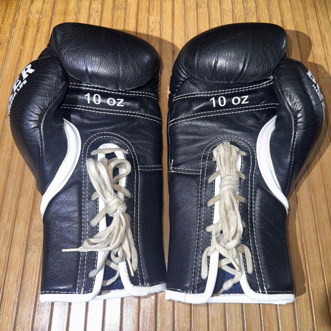 ISAMI BOXER 試合用 ボクシンググローブ 10oz 紐式　黒