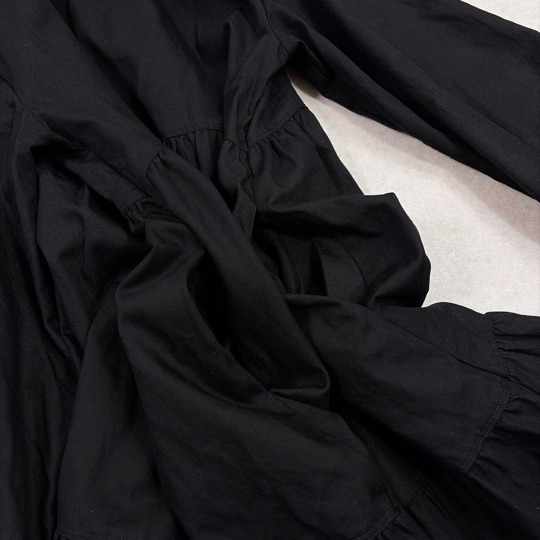 ユナイテッドアローズ コットン ティアード ミニ ワンピース チュニック　黒