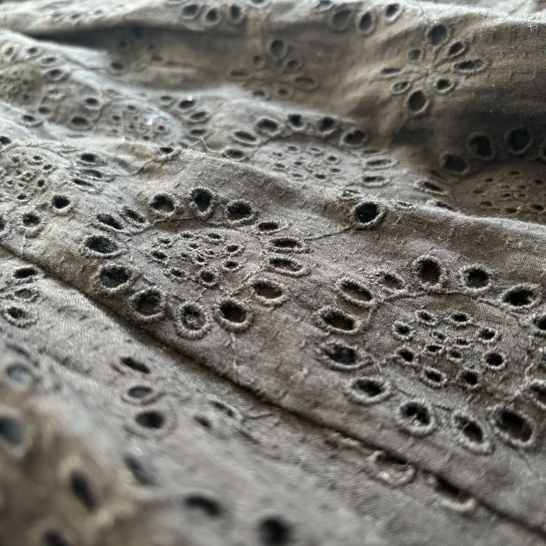 美品 ヌキテパ 刺繍 ロングワンピース コットン エンブロイダリー　サンプル　黒