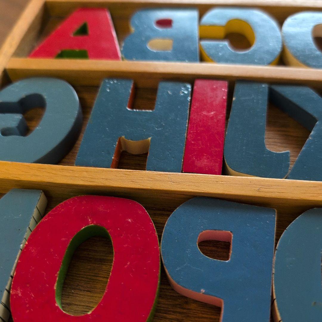 デンマーク　アルファベット　木のおもちゃ　北欧　アンティーク