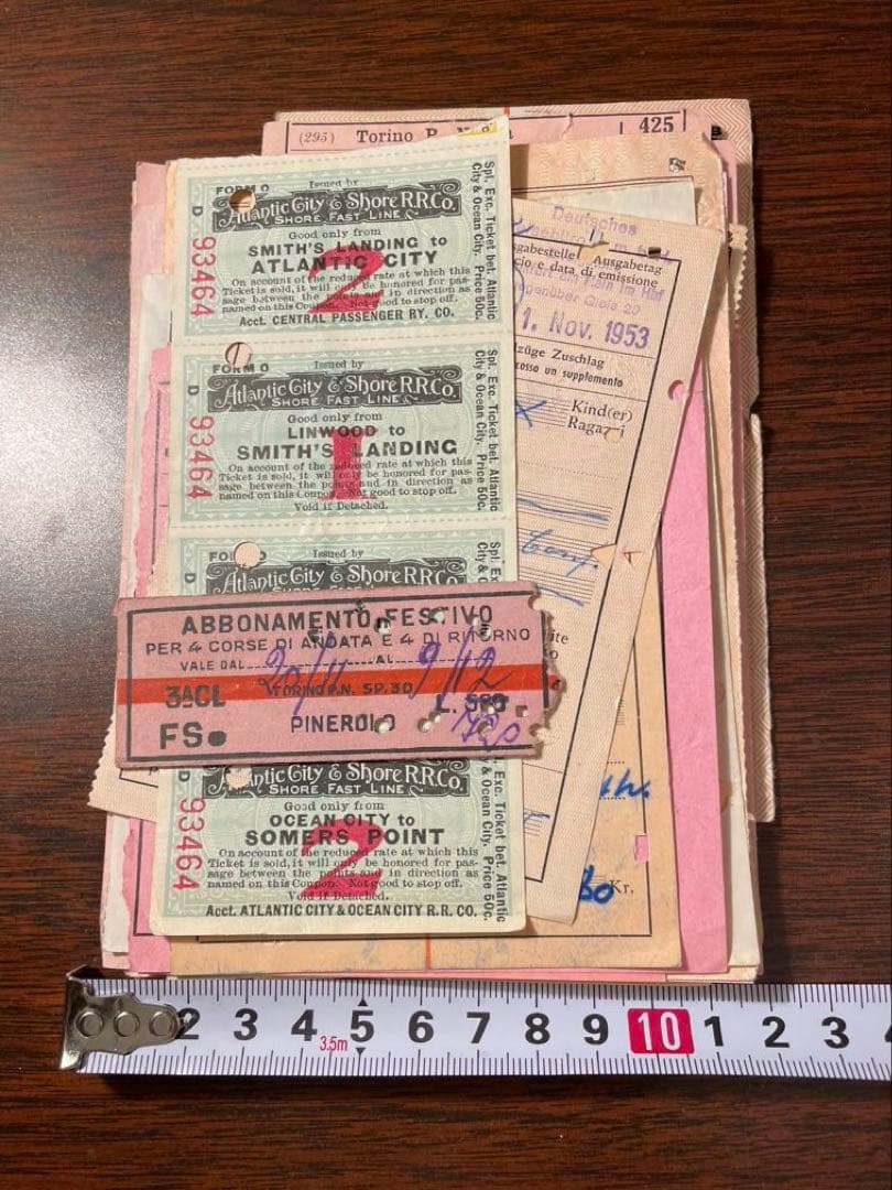 海外　鉄道チケット　ピンクカラー　32枚　ヴィンテージ