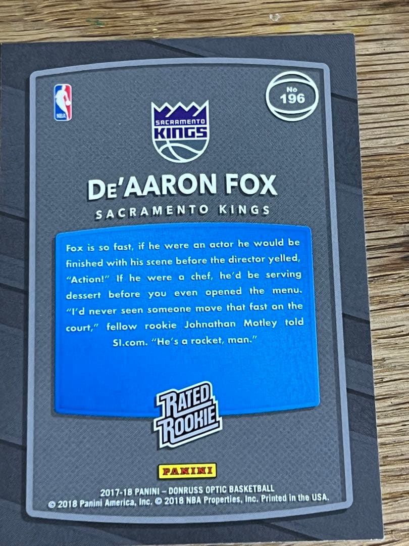 De'Aaron Fox Base ディアロン・フォックス