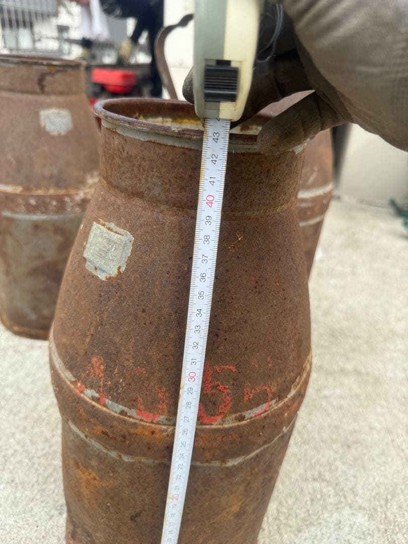 アンティークミルク缶 錆色 取っ手付き 3個セット