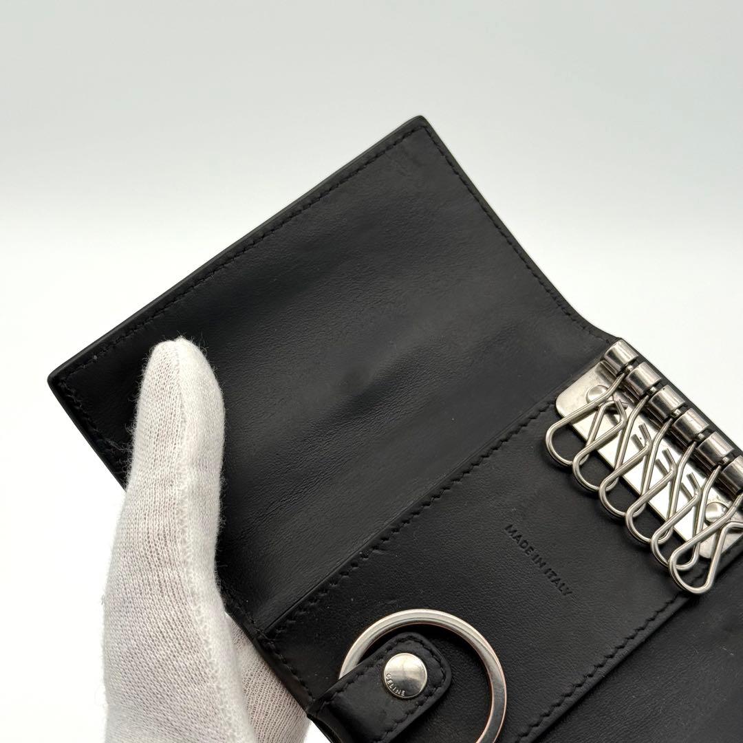 CELINE セリーヌ クロコ型押し レザー 6連キーケース ブラック