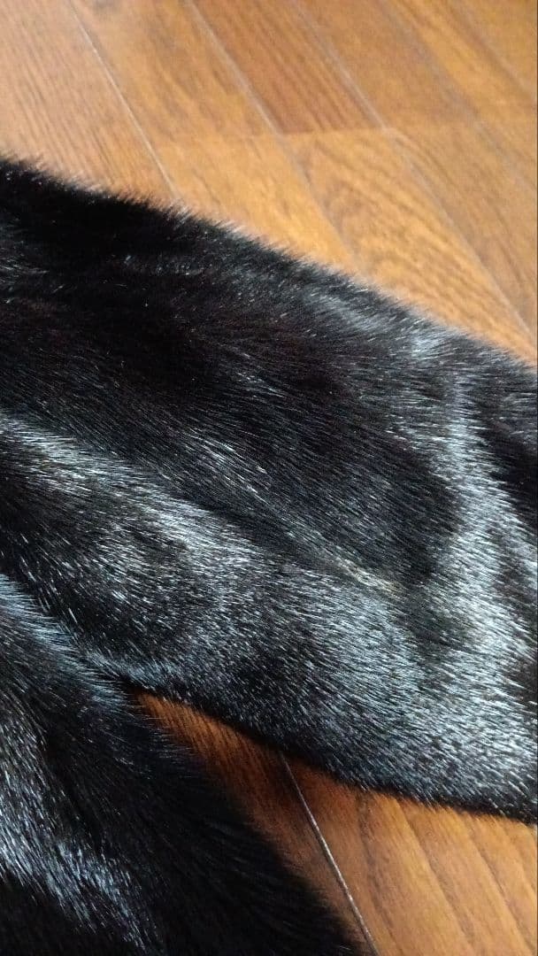 毛皮のコート　ミンク　リアルファーコート　ブラック