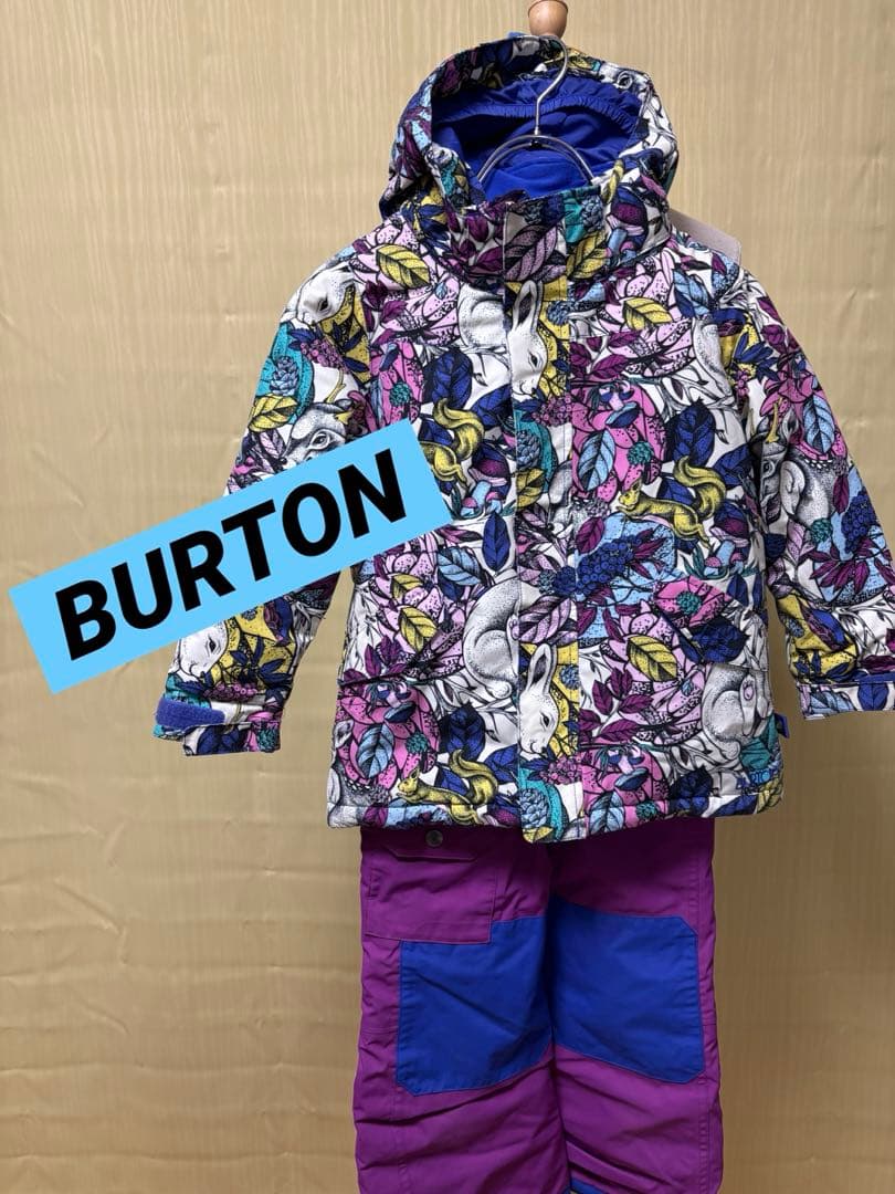 バートン　100 110スノーボードウェア　子供　キッズ BURTON ビブ　紫
