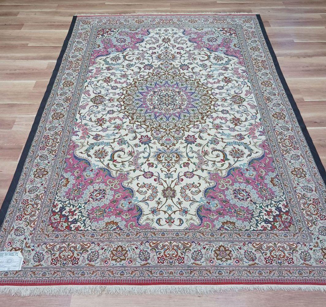 専用Y3182 高級ペルシャ絨毯 大判 シルク100% 手織り 293㎝