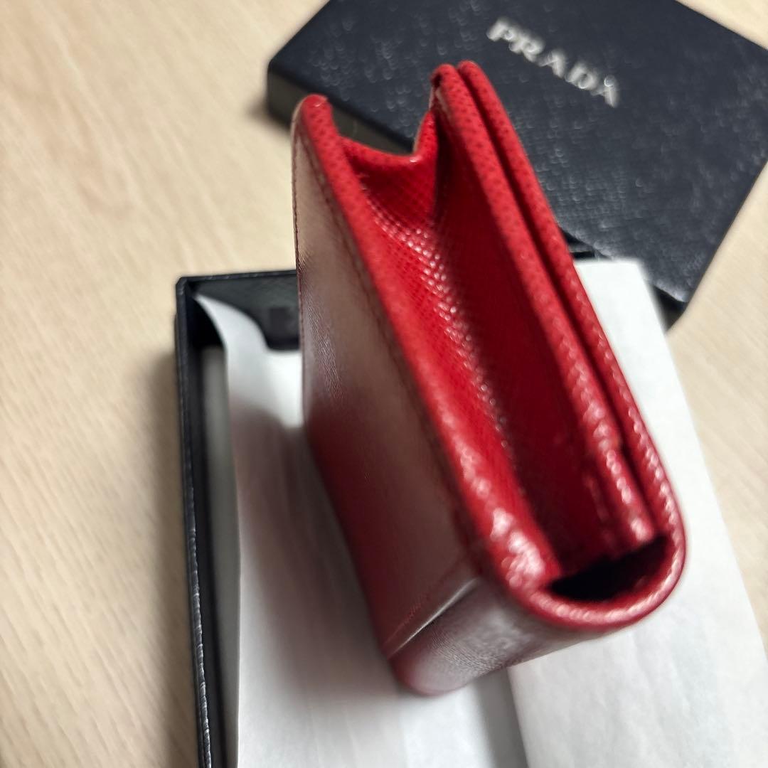 値下げ☆PRADA サフィアーノ　カードケース　赤