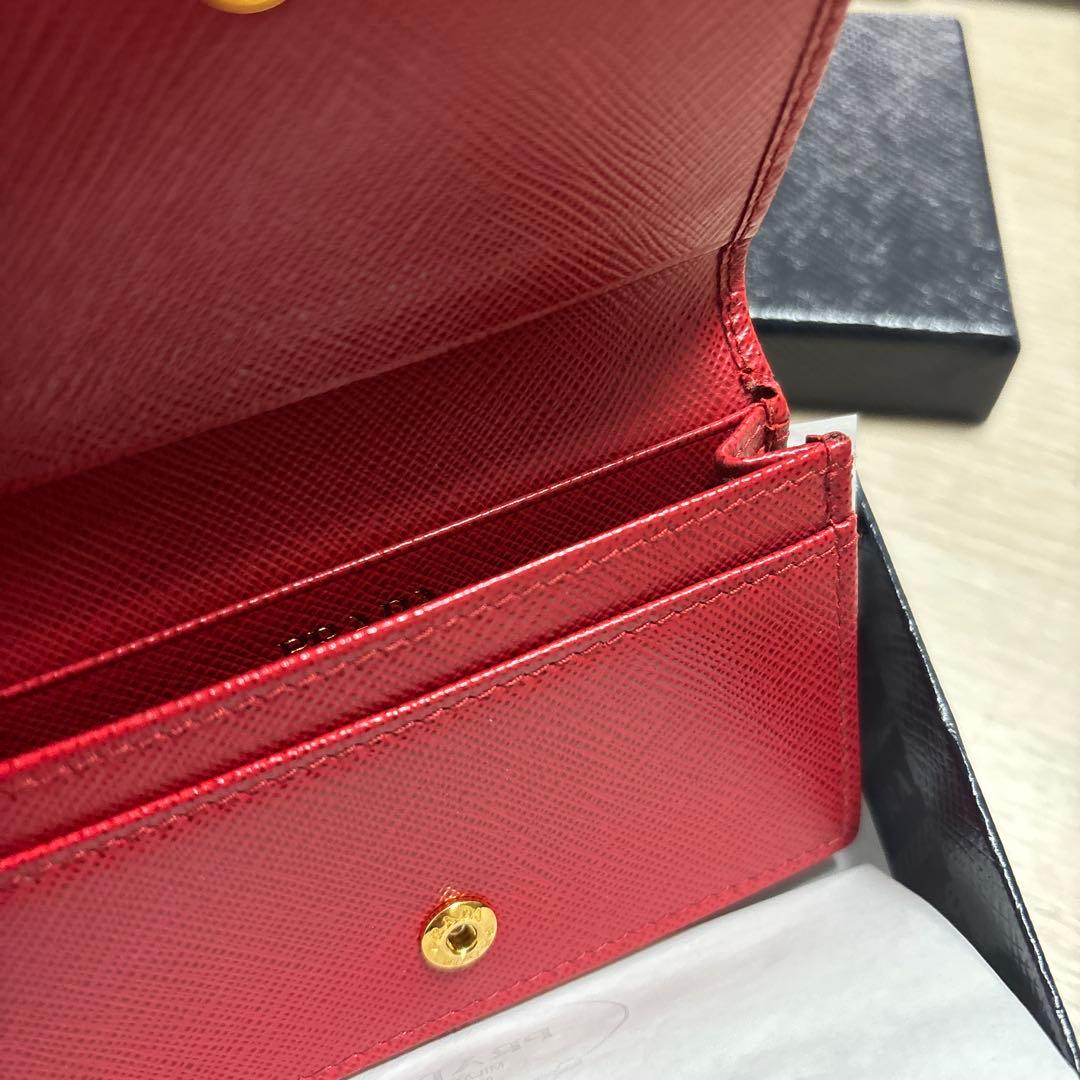 値下げ☆PRADA サフィアーノ　カードケース　赤