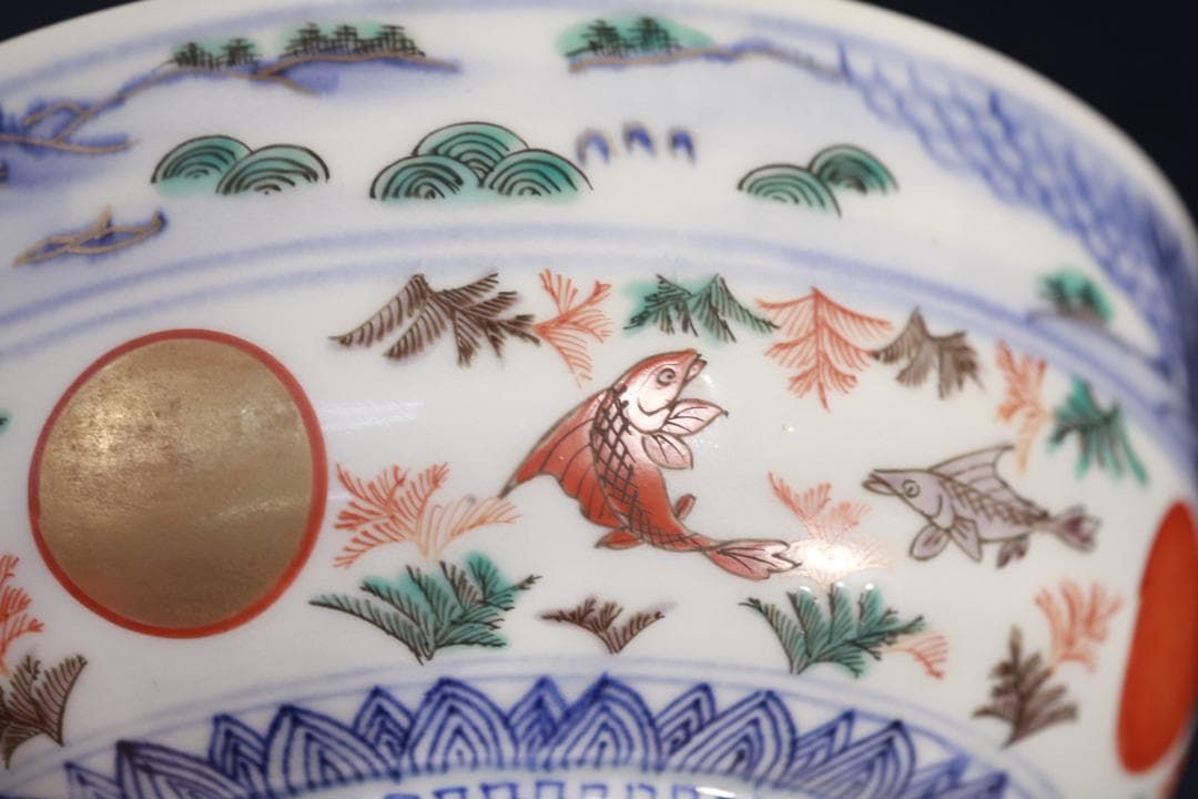 039 古伊万里　豪華　金襴手　3つ丼　江戸時代　無傷美品