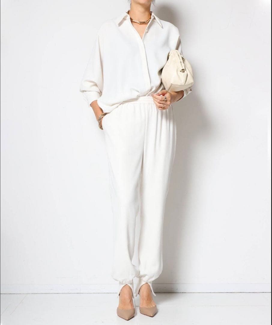 Col Pierrot コルピエロ ジョーゼット スソリブ パンツ 白 38