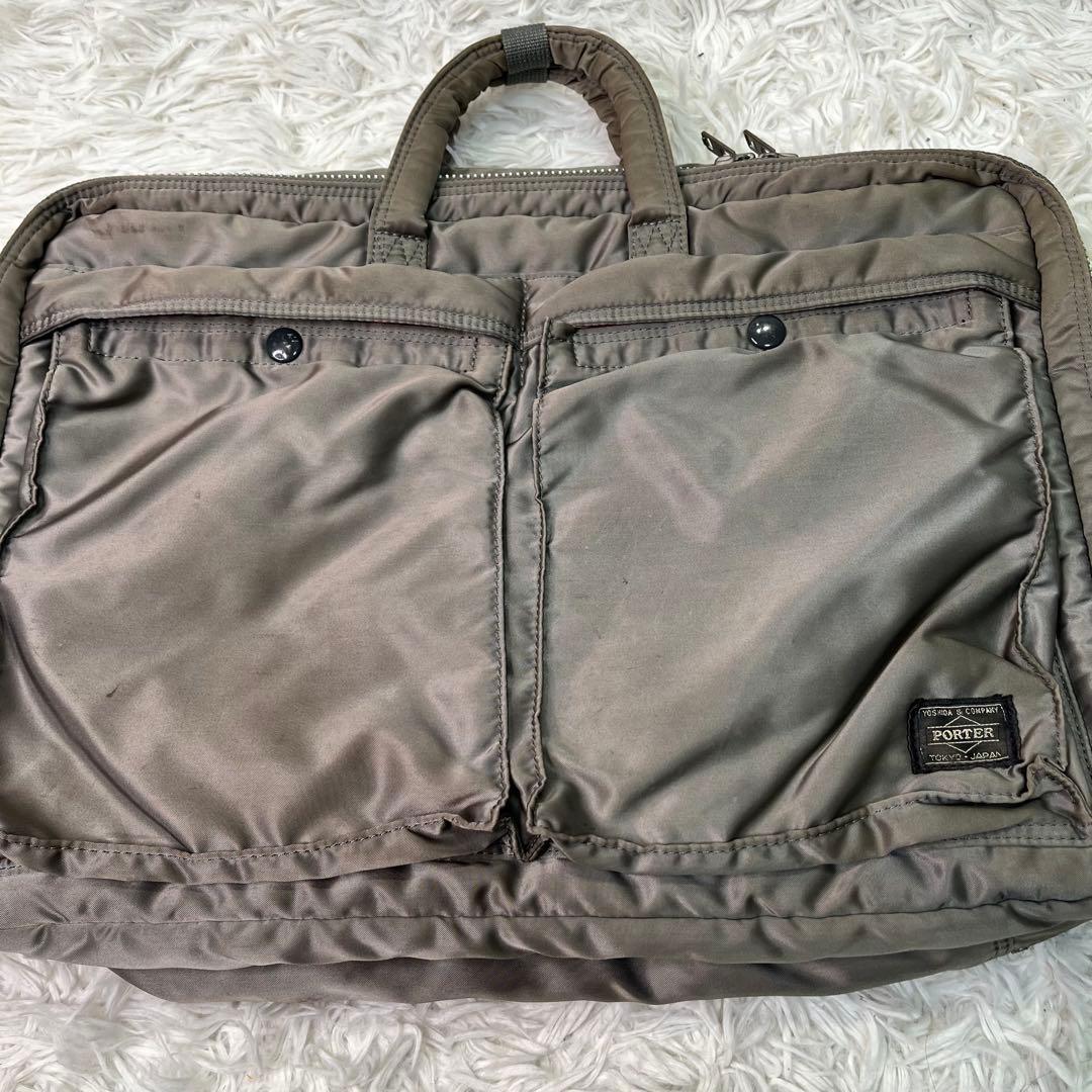 廃盤品✨ポーター タンカー ビジネスバッグ リュック2層3way シルバーグレー
