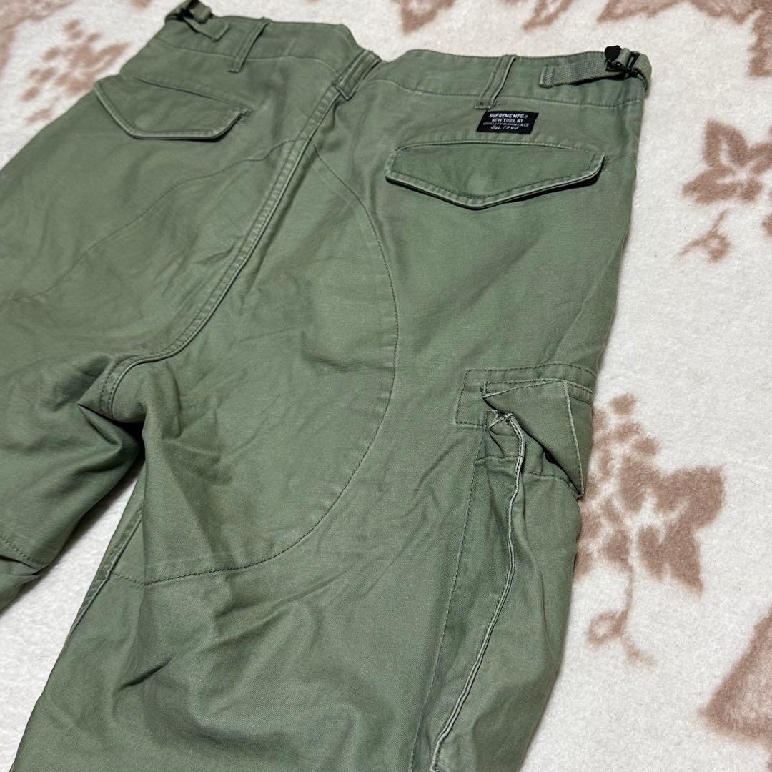 シュプリーム カーゴパンツ カーキ オリーブ ドローコード ベルト ミリタリー