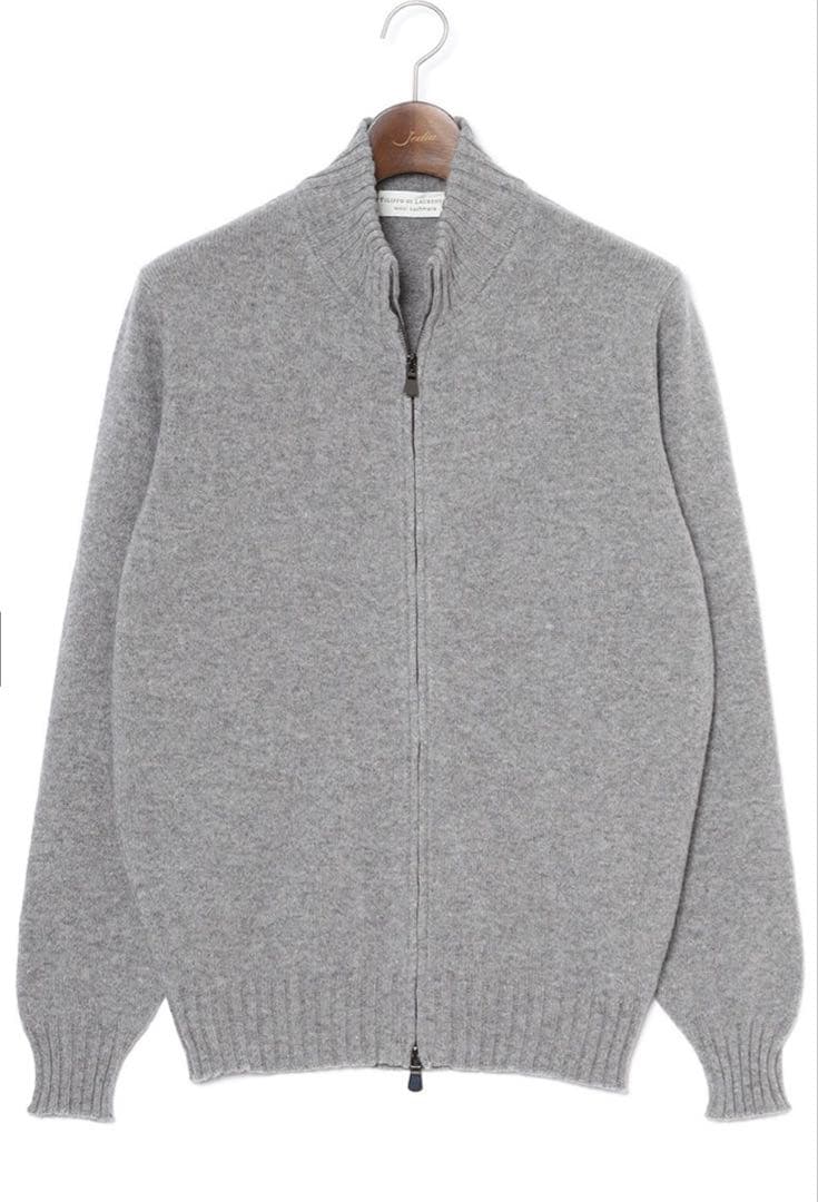 フィリッポ デ ローレンティス　7G カシミヤ混ウール フルジップニット