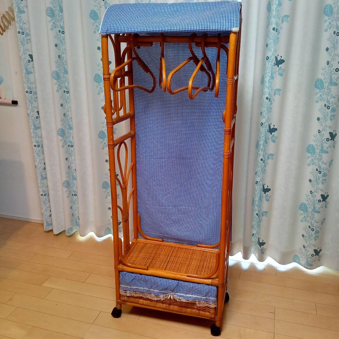 昭和レトロ アーチ型 ラタンハンガーラック 籐家具 古家具 スリッパラック