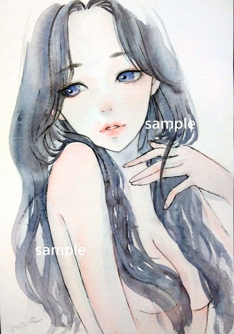 専用　描きイラスト　絵画　肉筆原画　水彩画　美人画　ヌード　セクシー　グラビア