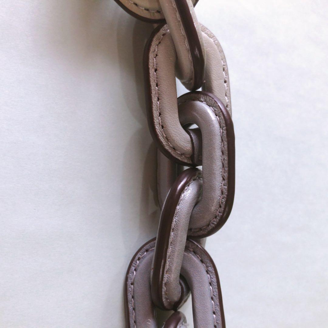 匿名配送／美品／COACH／レザー カバード ショート チェーン ストラップ／