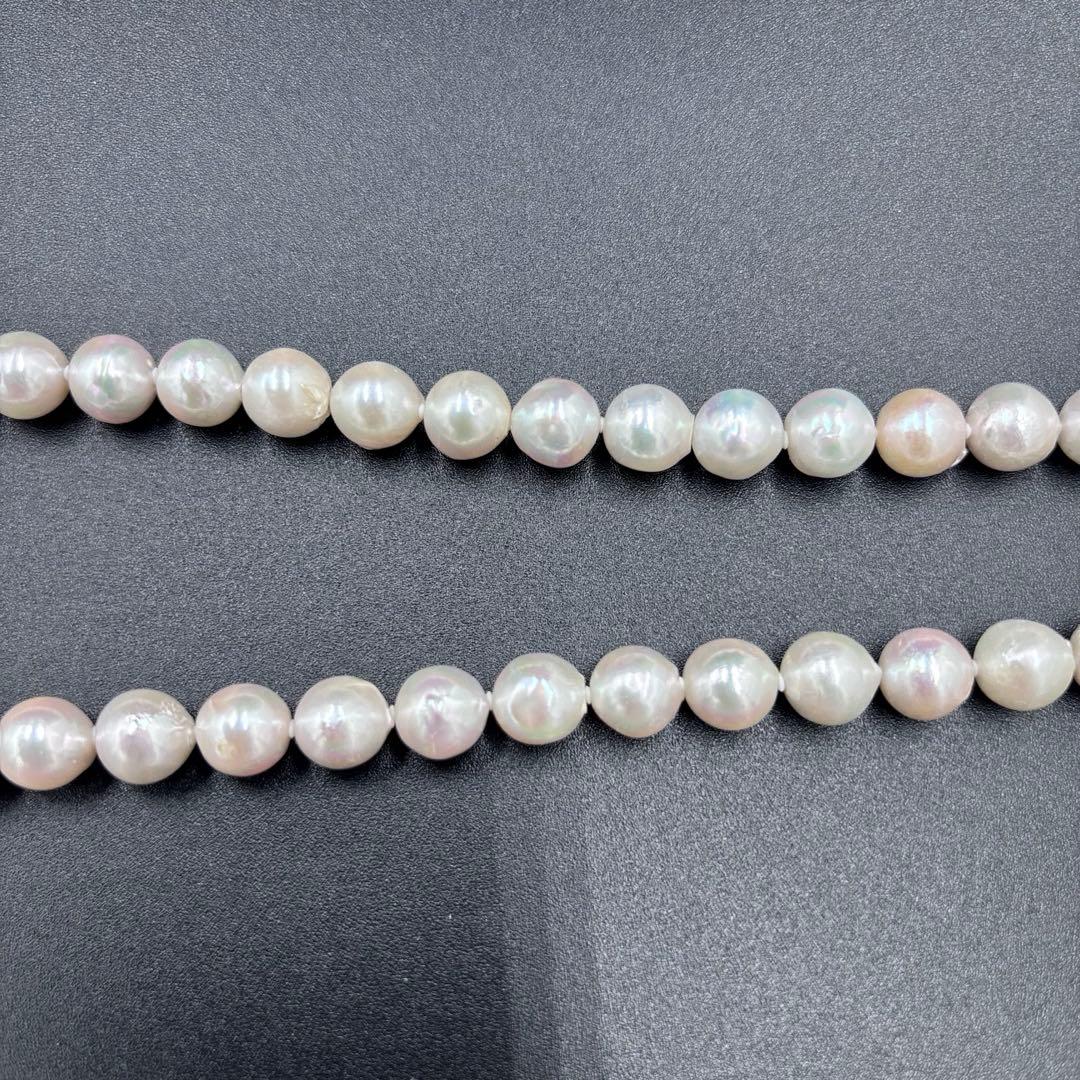 照り強✨干渉色◎超大珠9.5mmあこや本真珠 パールネックレス　冠婚葬祭