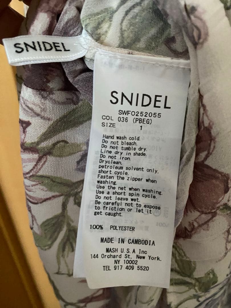 【専用】美品♡スナイデル　プリーツプリントワンピース　ピンクベージュ