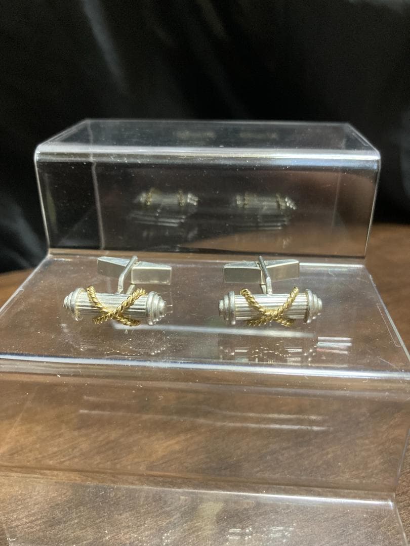 ティファニー シグネチャー クロス コンビ カフス SV925 K18 750