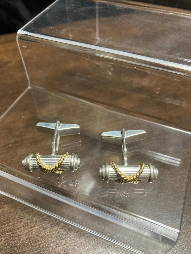 ティファニー シグネチャー クロス コンビ カフス SV925 K18 750