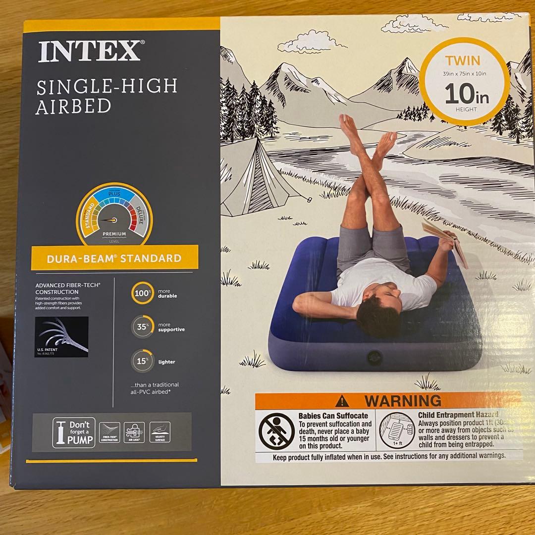 INTEX エアベッド10インチ(25cm)新品未開封品x2台+ ポンプ付き