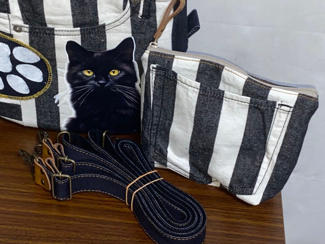 しいねちゃんページ　黒ネコ☆リュック対応☆ワンショルダーバッグ