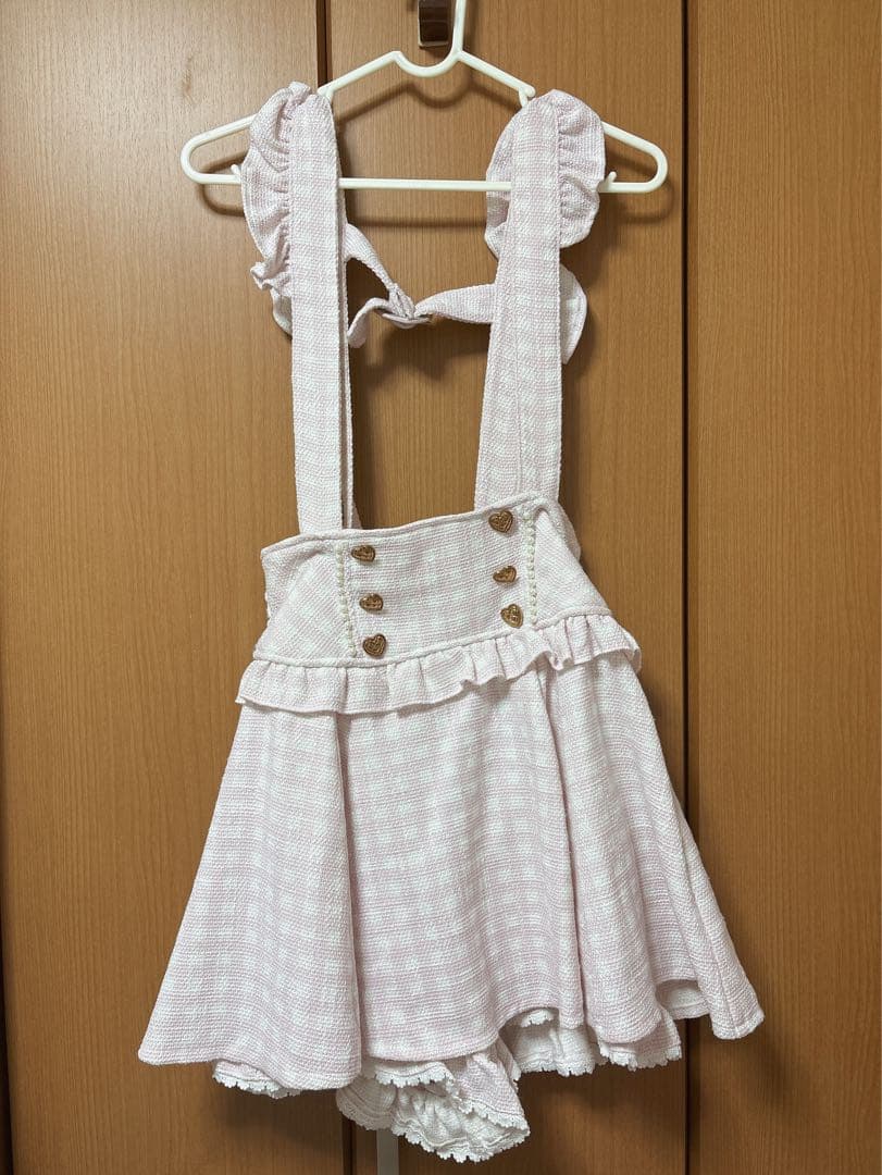 LIZLISA レースアップサスペンダー付きスカパン