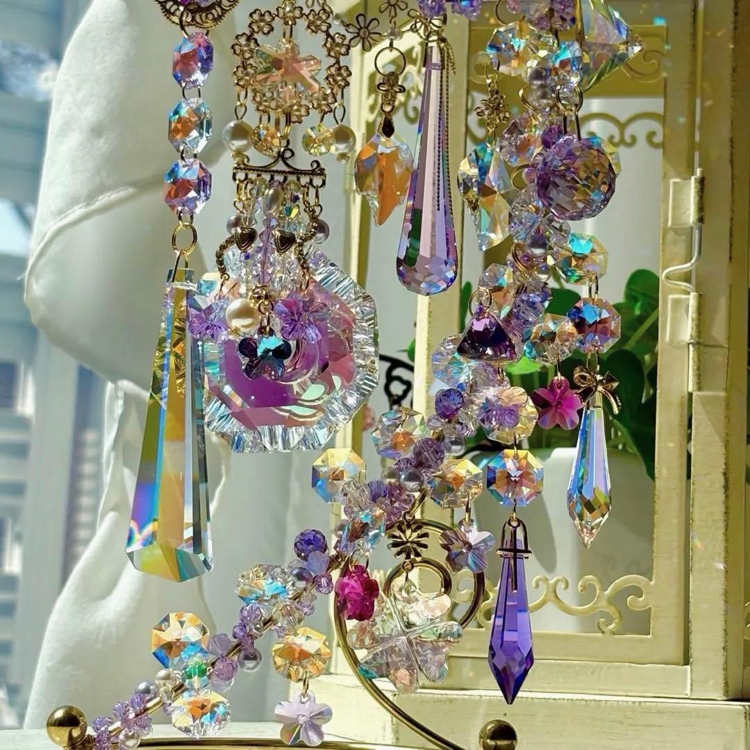 ちゃみブルーAB &バイオレットSWAROVSKI ✩.*サンキャッチャー