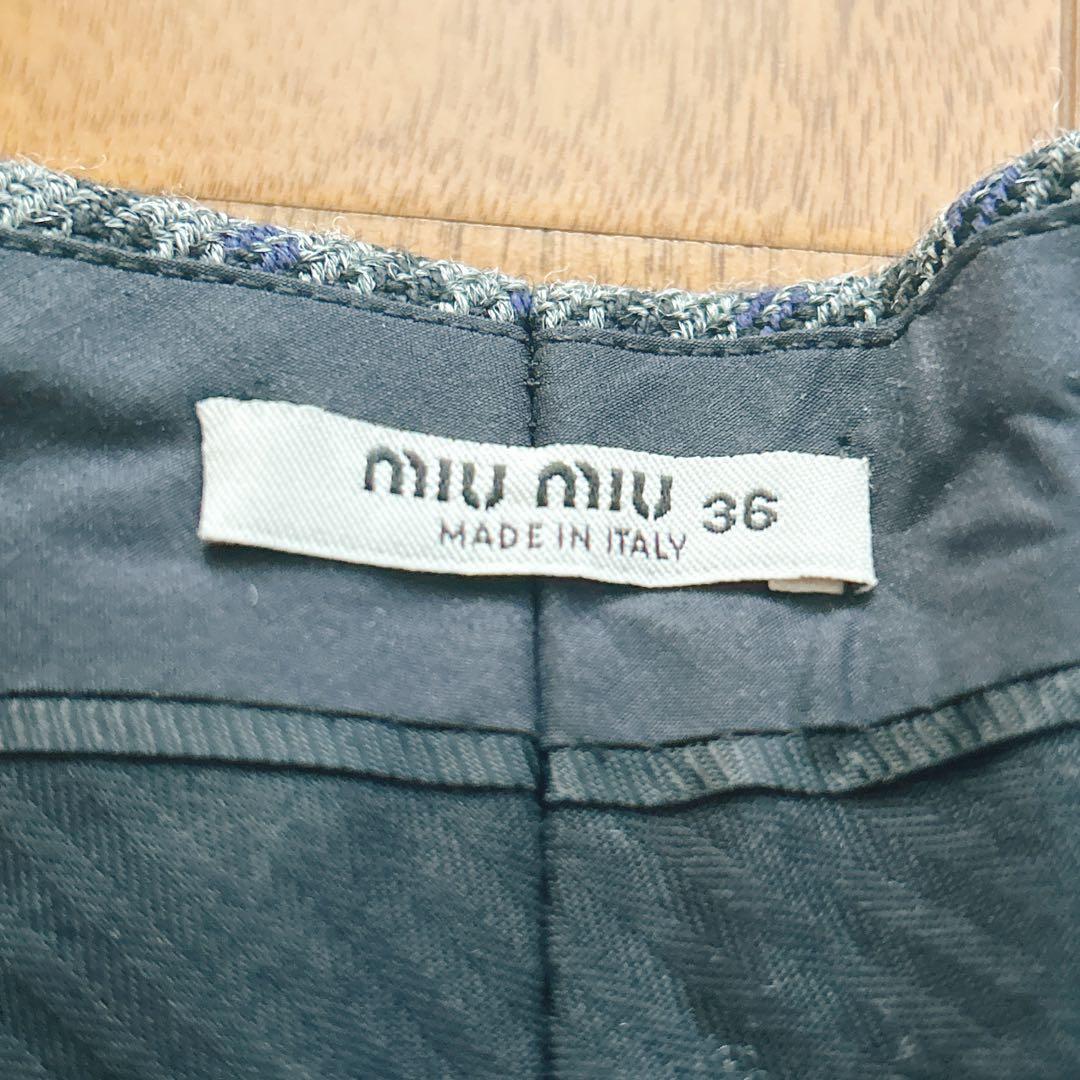 miu miu チェック柄 ショートパンツ 36