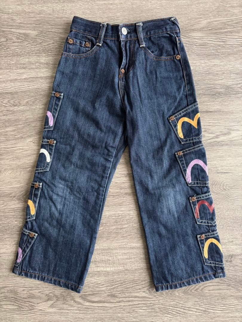 evisu キッズ マルチポケットデニムパンツ