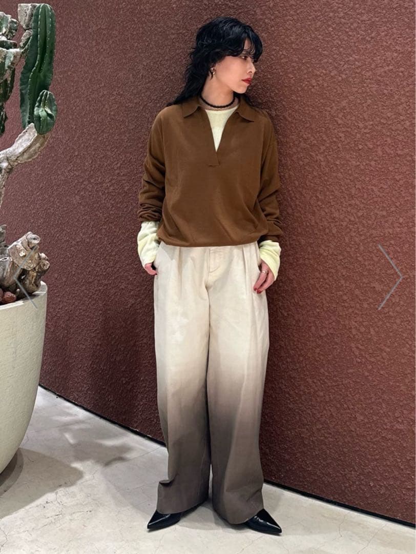 美品　　＜6(ROKU)＞コットン ダイ パンツ