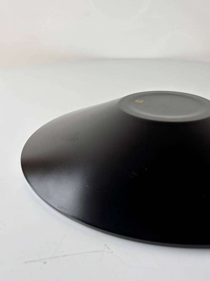 山田平安堂 漆器⭐︎黒と金のストライプ模様の大皿