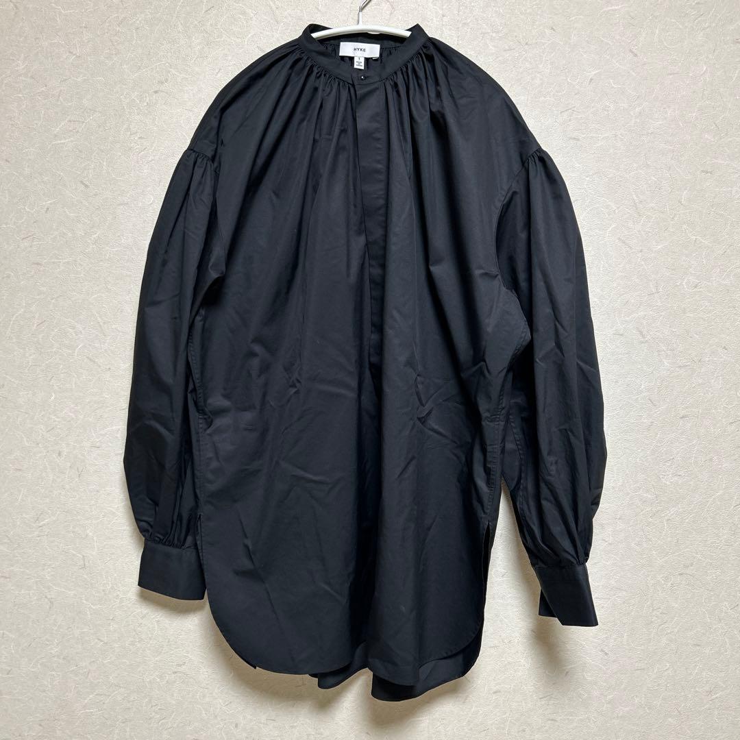 【美品】HYKE ハイク　ギャザーブラウス　ブラック サイズ1