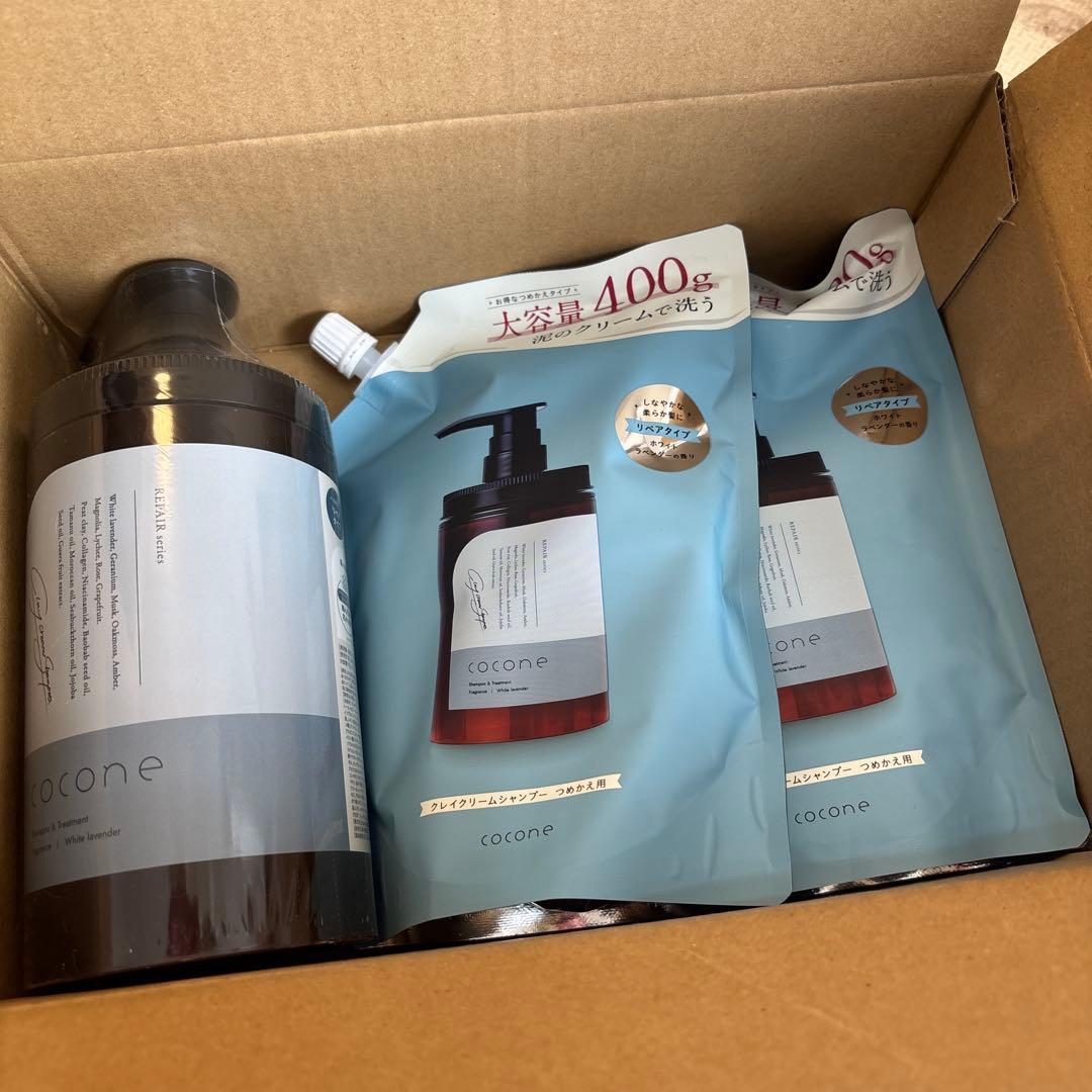 cocone クレイクリームシャンプー 380gポンプ+つめかえ用2個セット