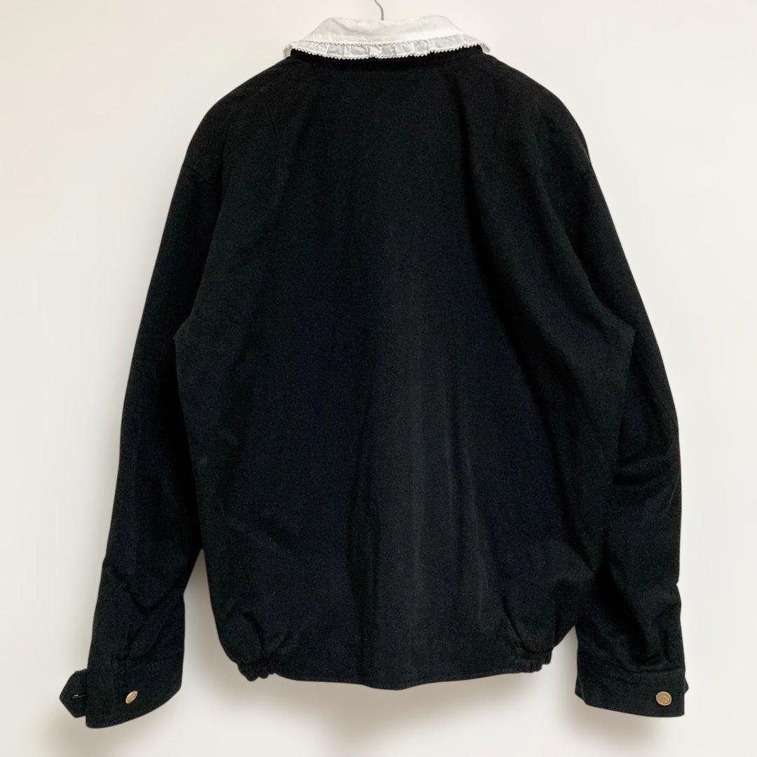 カネコイサオ　ブルゾン　レース　リボン　黒　ピンタック