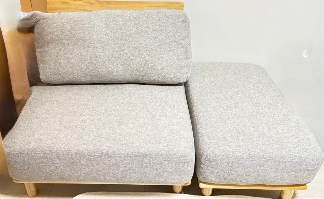 【最終値下げ】 ソファ（オットマン付）　グレー