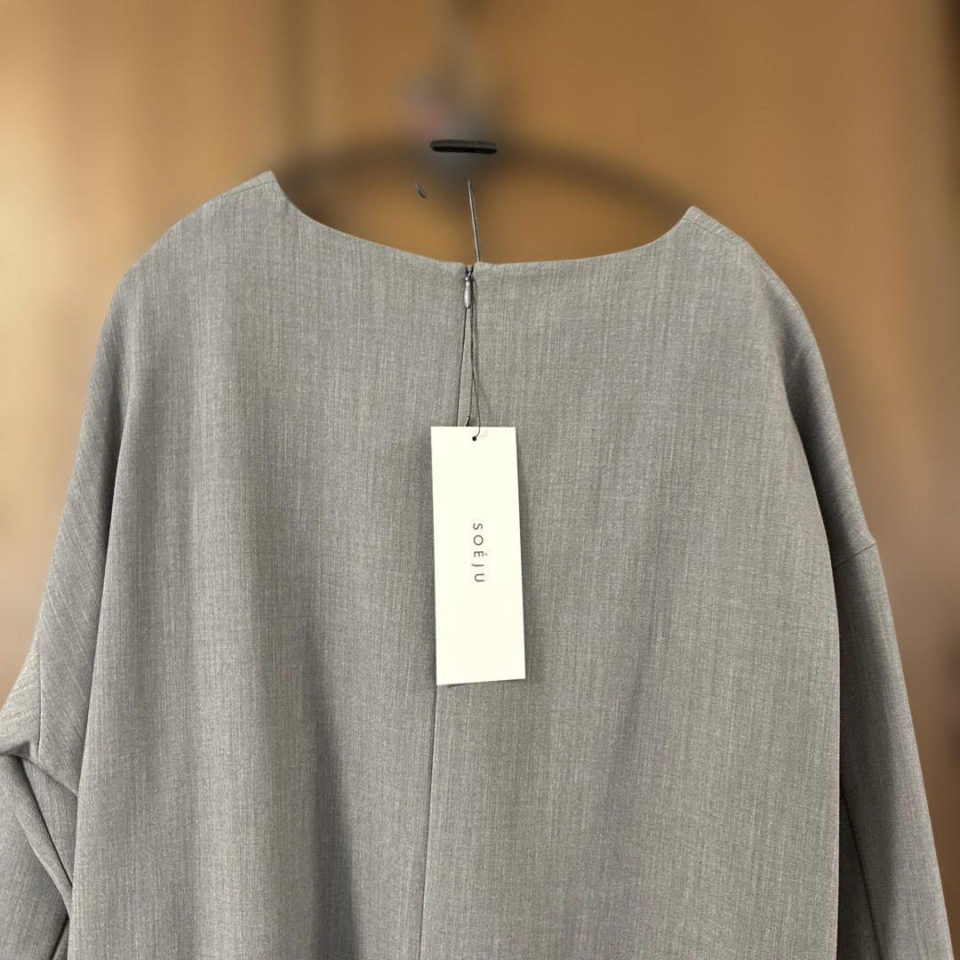 SOEJU ウールライク9分袖ワンピース