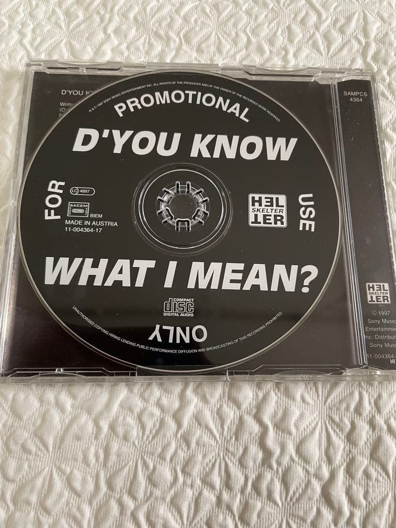 OASIS PROMO CD/D’YOU KNOW WHAT I MEAN?